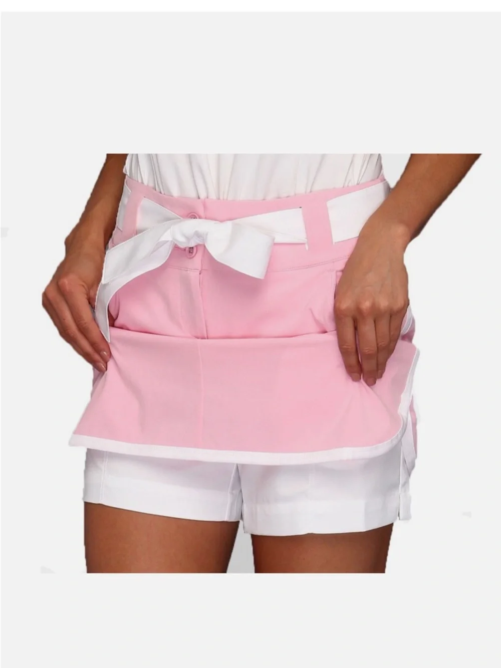 Nike Pink Skort with White Bow and Trim - Picture 2 of 2